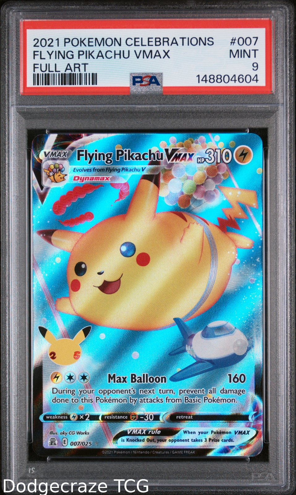 2021 Pokemon Celebrations Flying Pikachu Vmax 007 PSA 9