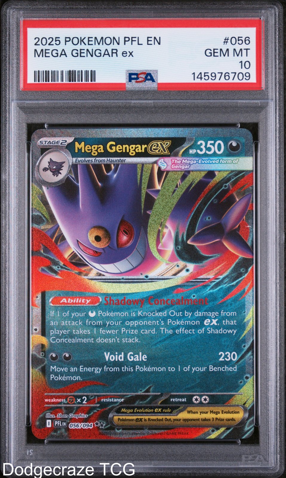 2025 Pokemon Pfl En-phantasmal Flames Mega Gengar EX 056/094 PSA 10