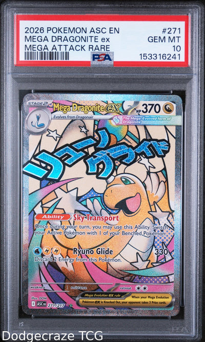 2026 Pokemon Ascended Heroes Mega Dragonite EX Attack Rare 271 PSA 10