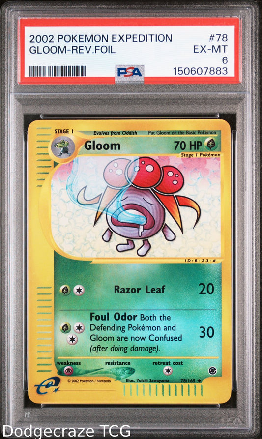 2002 Pokemon Expedition Gloom Reverse Holo 78/165 PSA 6