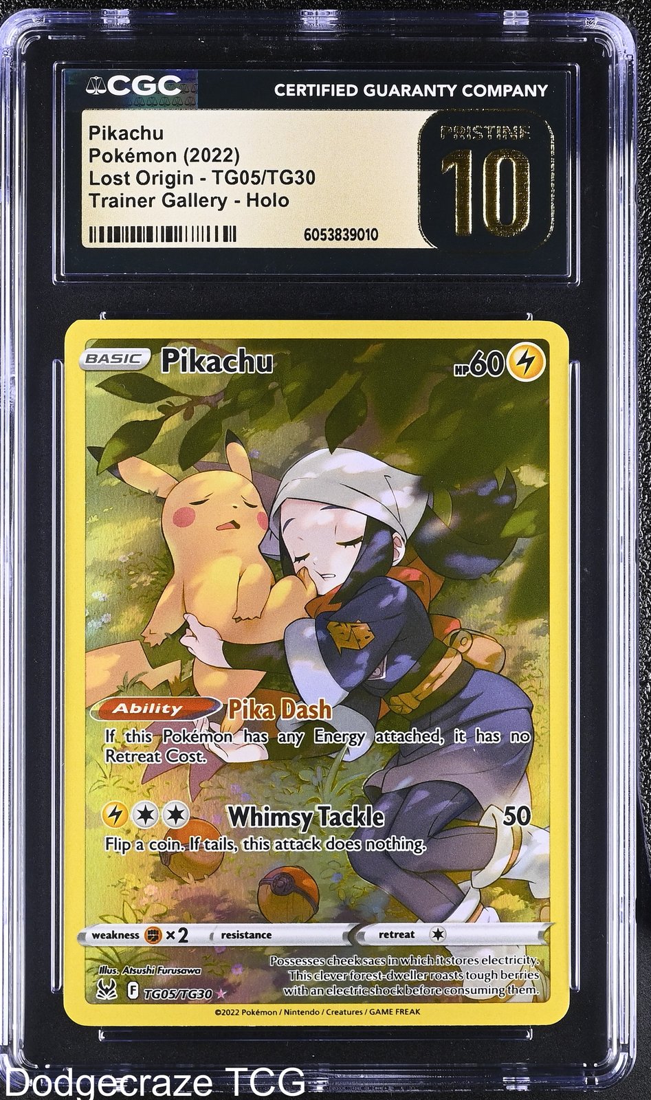 2022 Pokemon Lost Origin Pikachu Trainer Gallery Holo TG05/TG30 CGC 10