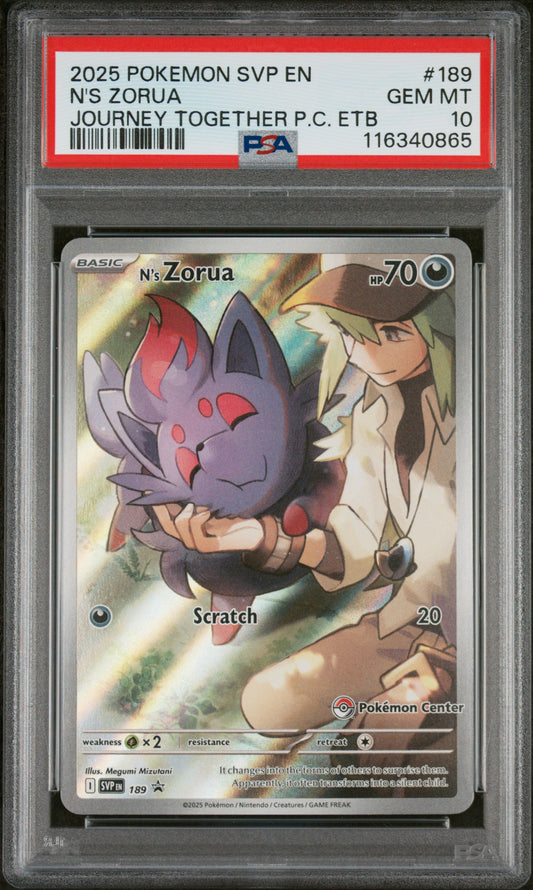N's Zorua 189/159 Journey Together PC ETB Pokemon PSA 10