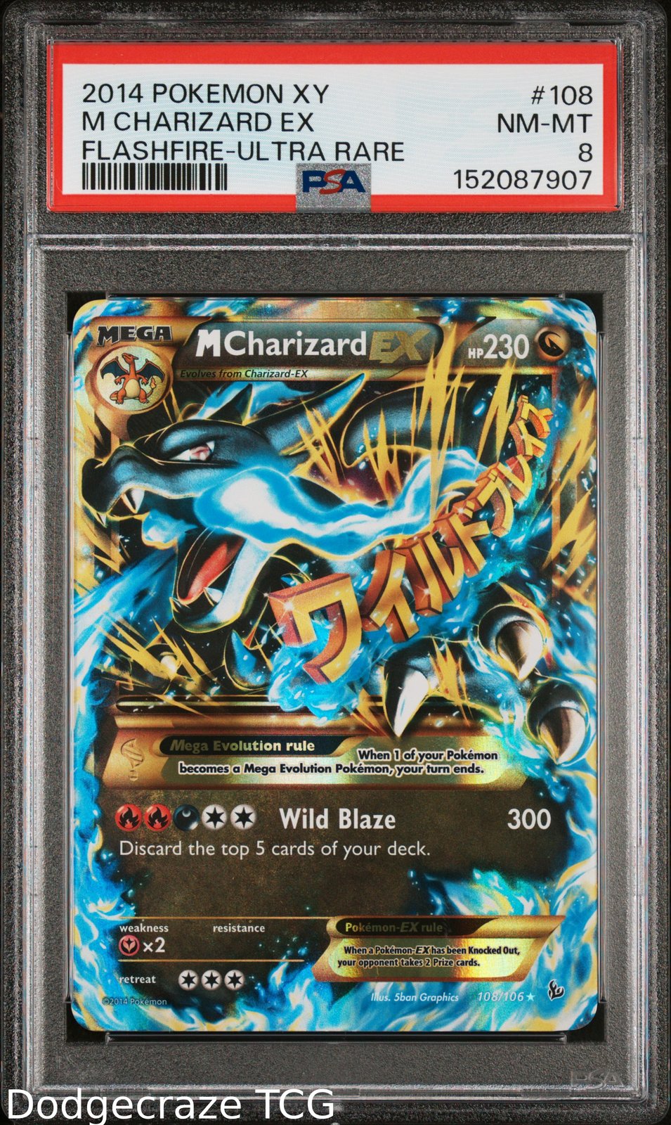 2014 Pokemon Flashfire M Charizard EX Ultra Rare 108/106 PSA 8