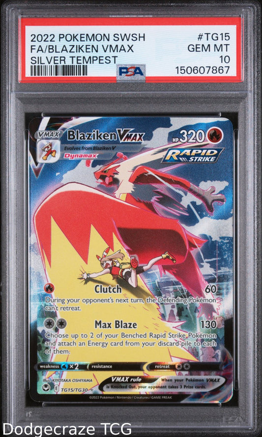 2022 Pokemon Silver Tempest Blaziken Vmax TG15/TG30 PSA 10