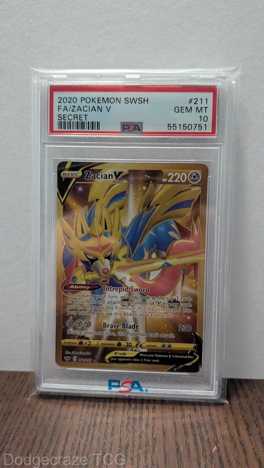 2020 Pokemon Zacian V Secret 211 PSA 10