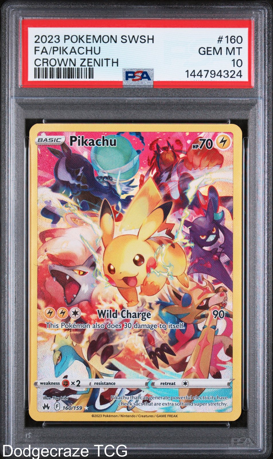2023 Pokemon Sword Shield Crown Zenith Pikachu 160/159 PSA 10