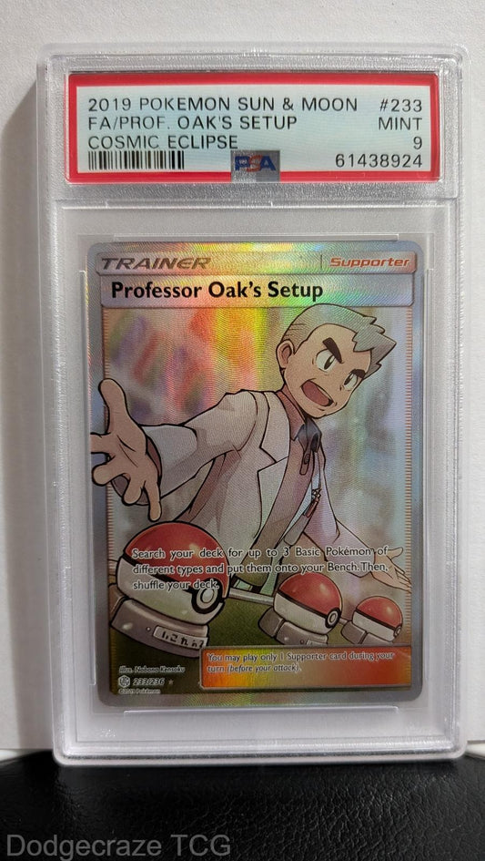 Professor Oak's Setup 233/236 Cosmic Eclipse Pokemon PSA 9