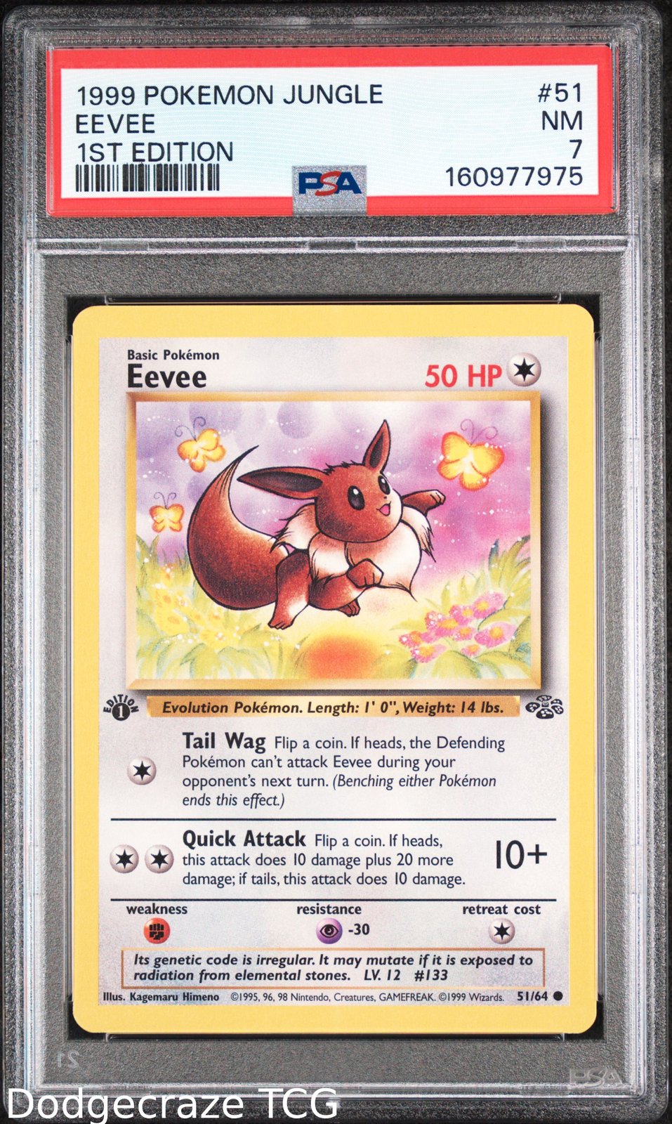 1999 Pokemon Jungle Eevee 1st Edition 51/64 PSA 7