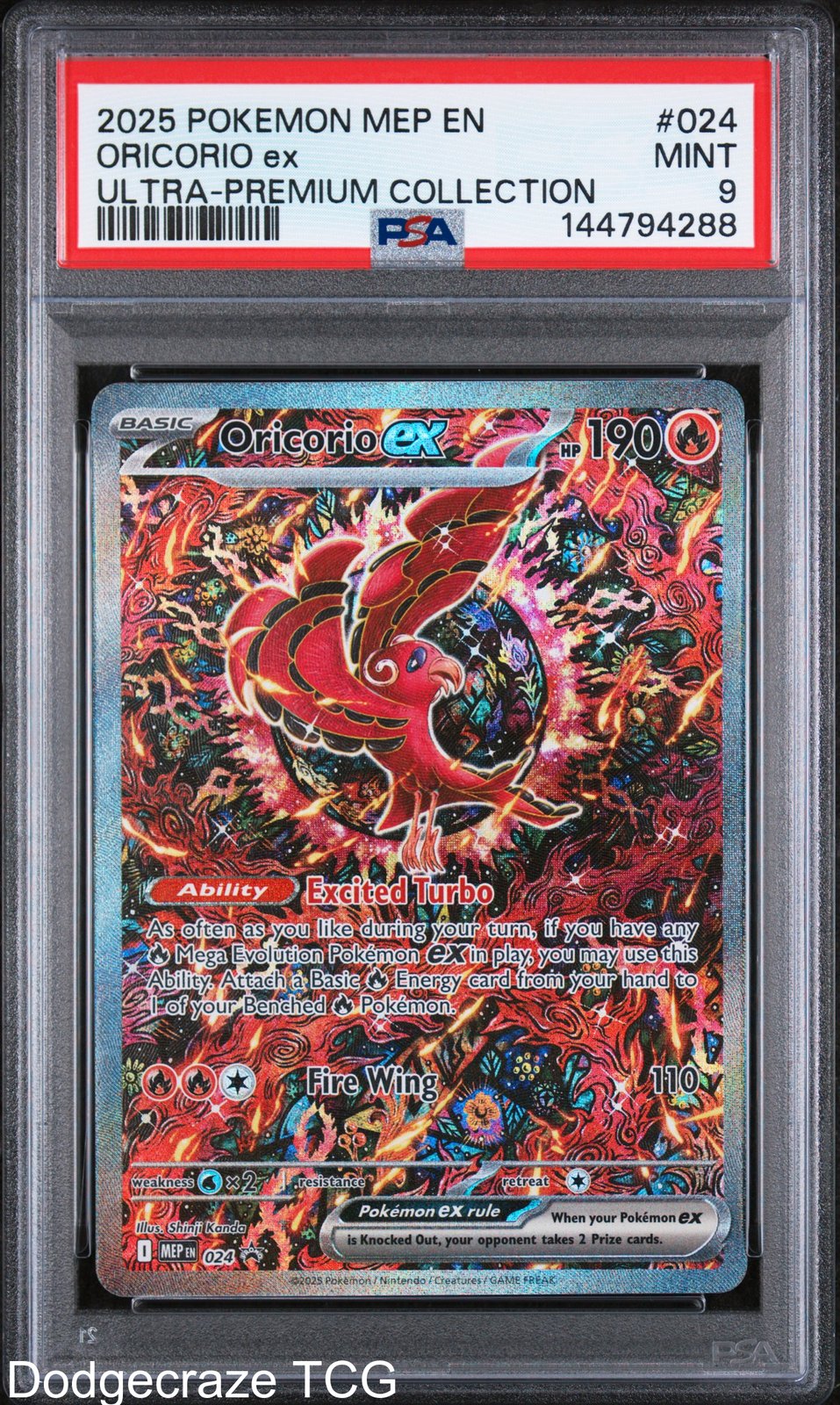 2025 Pokemon Oricorio EX Mega Charizard X Ultra-premium Collection 024 PSA 9