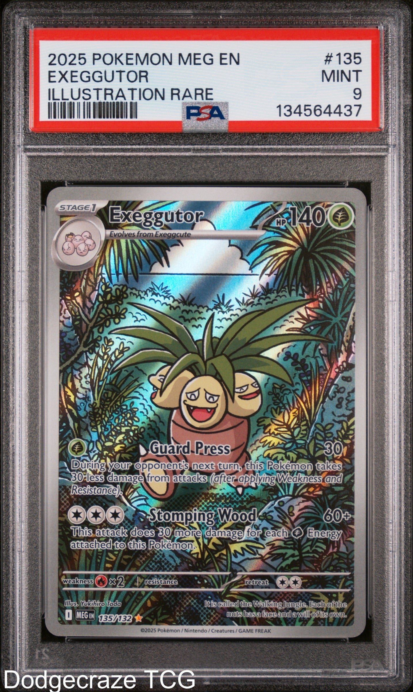2025 Pokemon Meg En-mega Evolution Exeggutor Illustration Rare 135/132 PSA 9