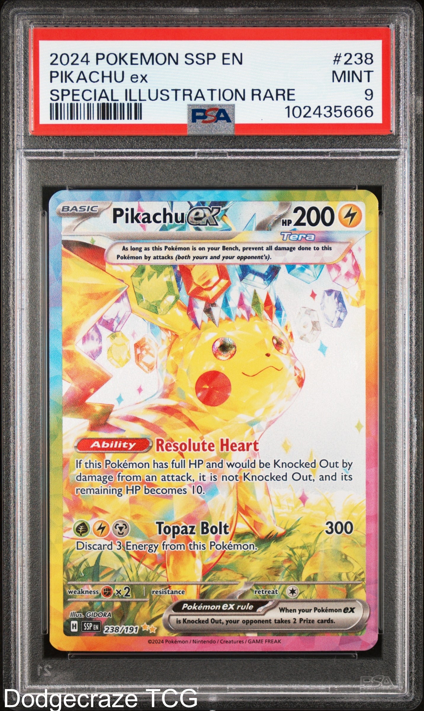2024 Pokemon Pikachu EX Special Illustration Rare 238/191 PSA 9