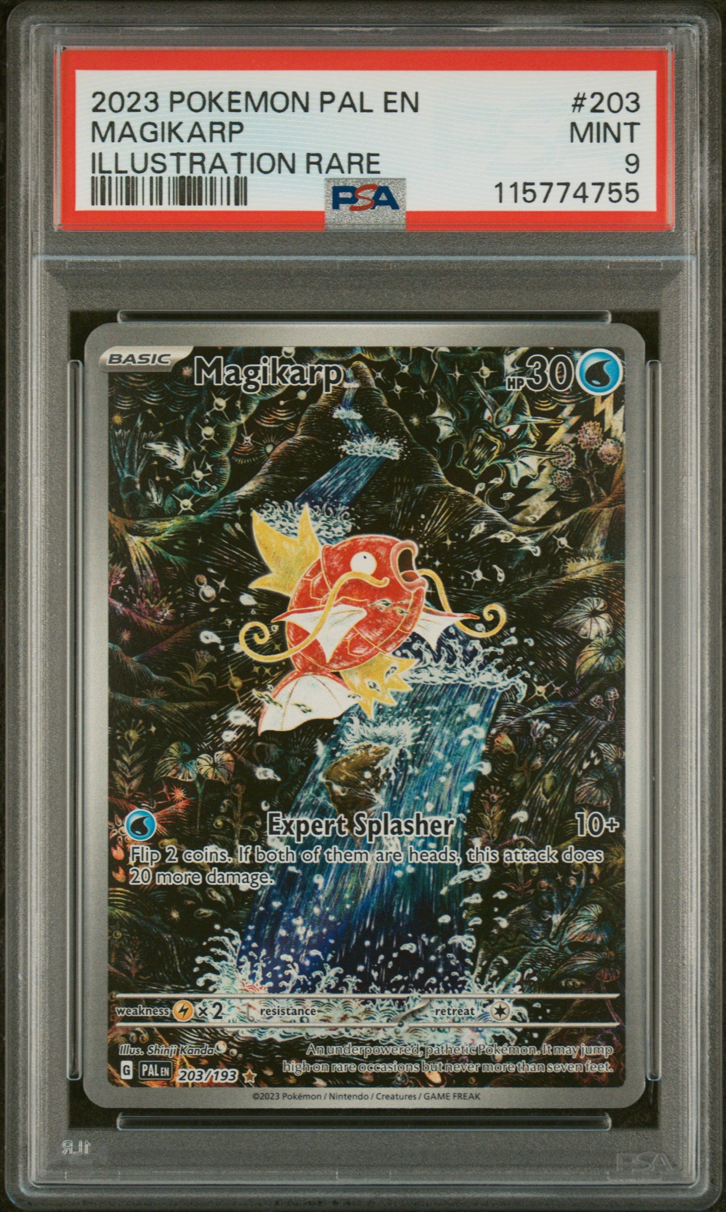 2023 Pokemon Pal En-paldea Evolved Magikarp Illustration Rare 203/193 PSA 9