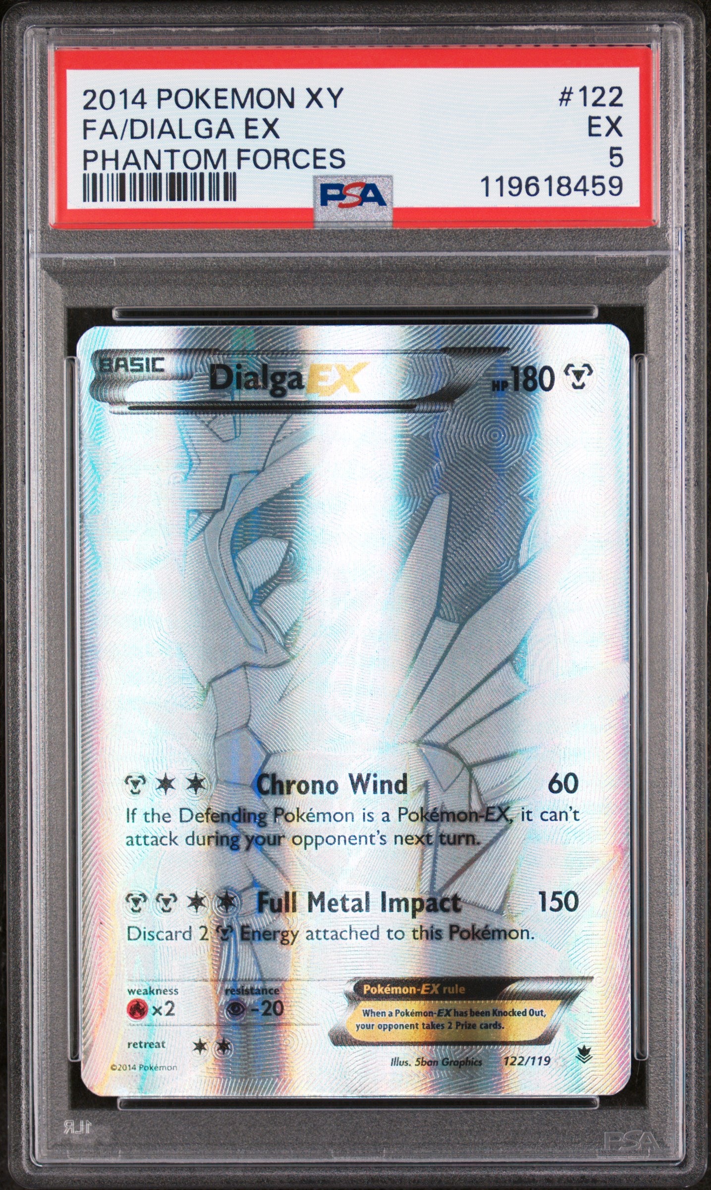 2014 Pokemon Phantom Forces Dialga EX 122/119 PSA 5