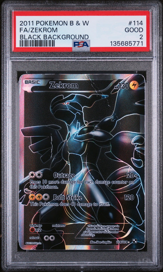 2011 Pokemon Black & White Zekrom Black Background 114/114 PSA 2