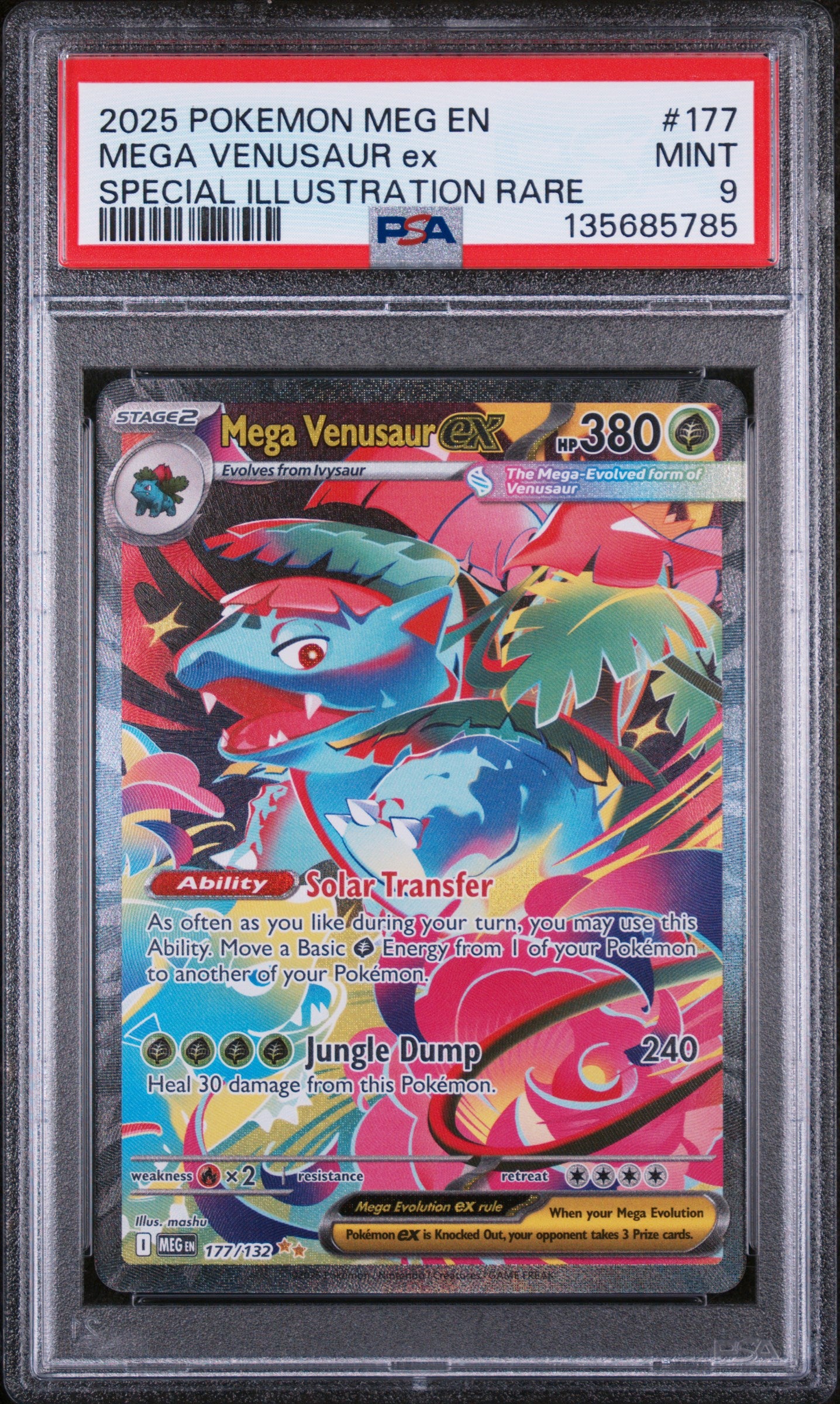 2025 Pokemon Mega Venusaur EX Special Illustration Rare 177/132 PSA 9