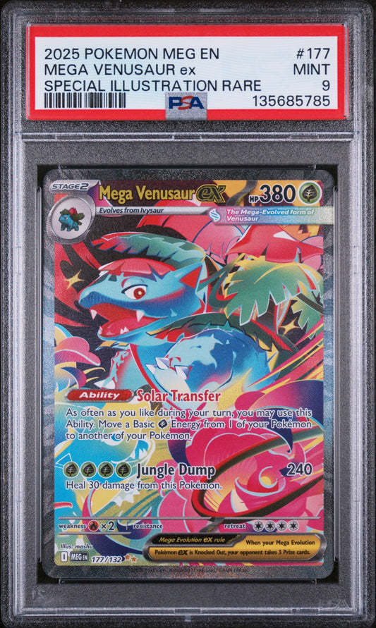 2025 Pokemon Mega Venusaur EX Special Illustration Rare 177/132 PSA 9