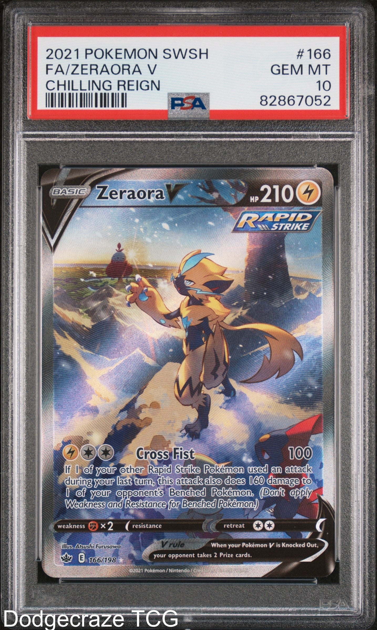 2021 Pokemon Chilling Reign Zeraora V 166/198 PSA 10