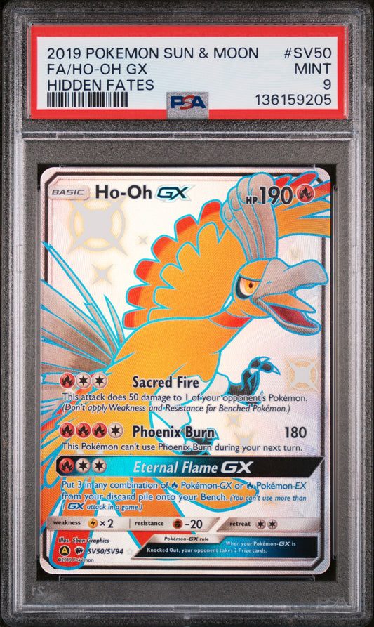 2019 Pokemon Hidden Fates Ho-oh Gx SV50/SV94 PSA 9