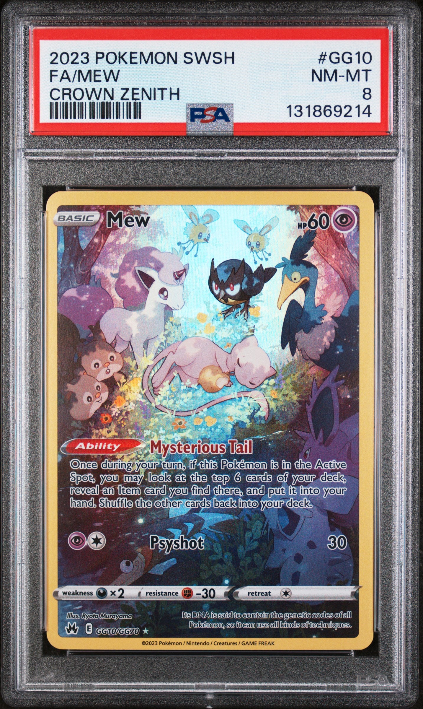 2023 Pokemon Sword Shield Crown Zenith Mew GG10/GG70 PSA 8