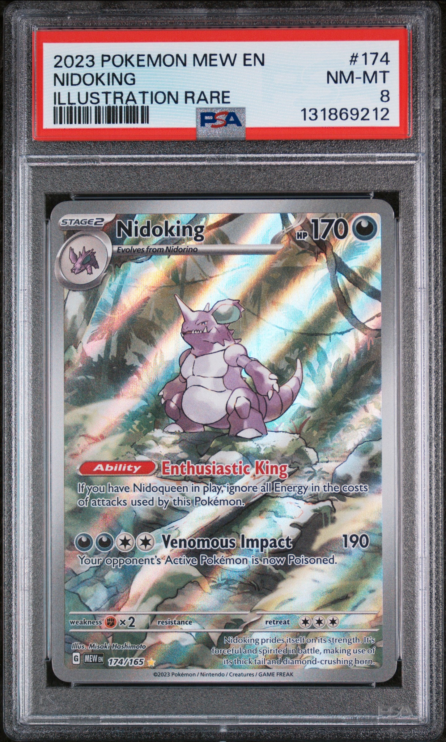 2023 Pokemon 151 Nidoking Illustration Rare 174/165 PSA 8