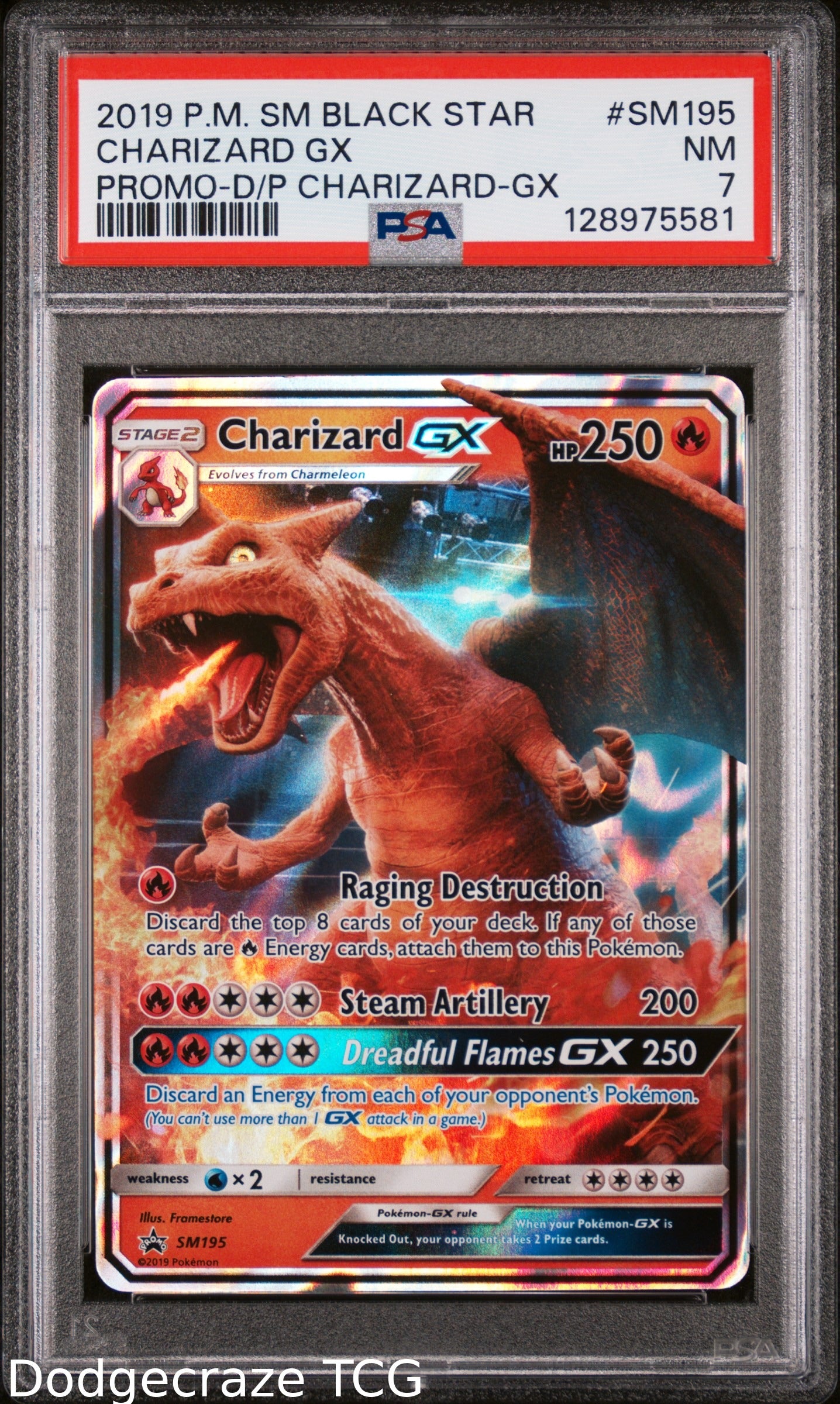 2019 Pokemon Charizard Gx Detective Pikachu Charizard-gx SM195/18 PSA 7