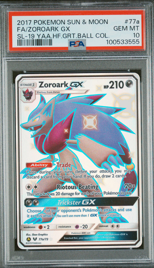 Zoroark Gx 77a/73 2019 Hidden Fates Great Ball Collection Pokemon PSA 10
