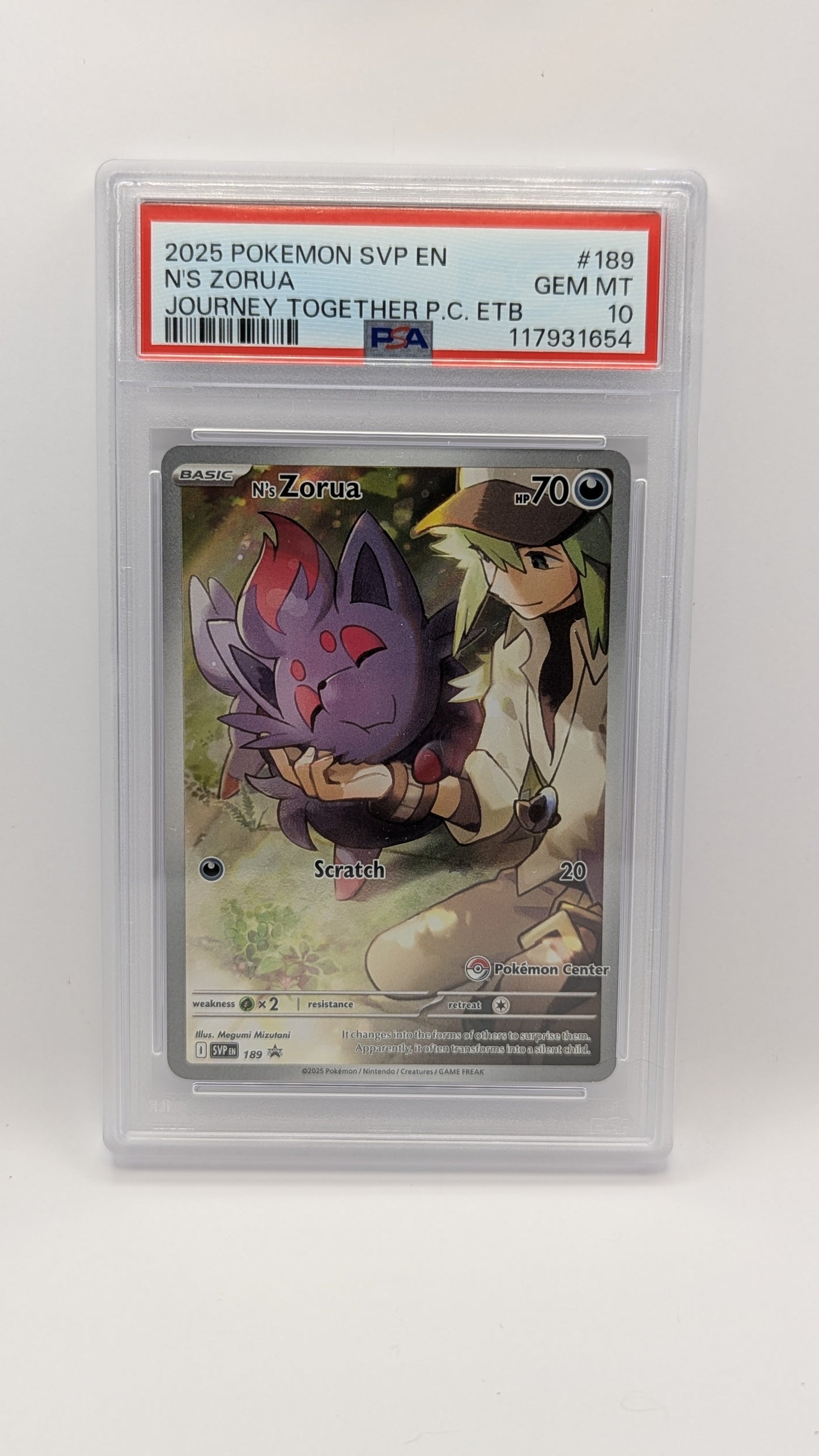 PSA 10 N's Zorua Pokemon Center stamped Promo #189