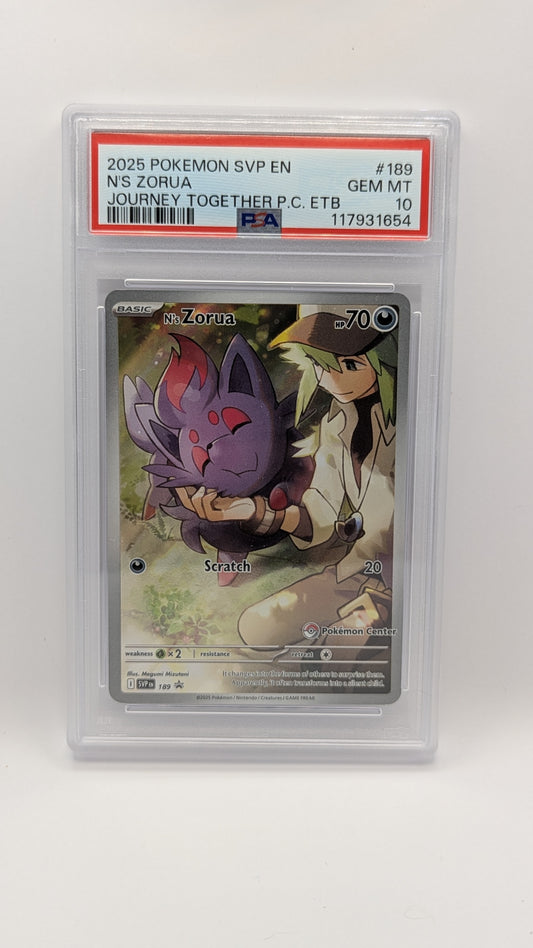 PSA 10 N's Zorua Pokemon Center stamped Promo #189
