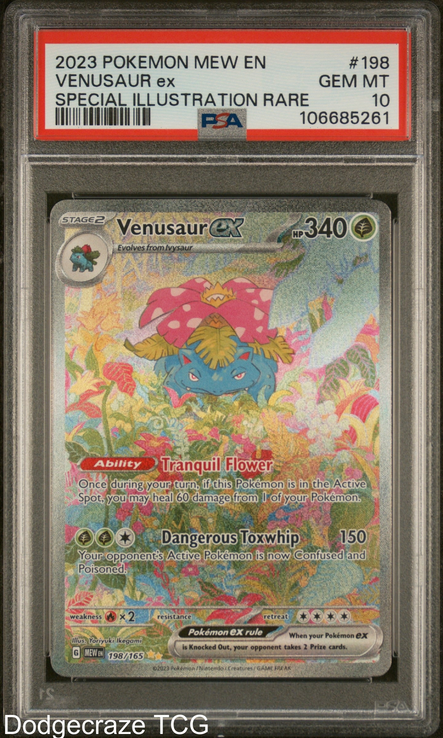 2023 Pokemon 151 Venusaur EX Special Illustration Rare 198/165 PSA 10