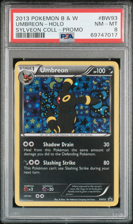 2013 Pokemon Promo Umbreon Holo Sylveon Collection BW93 PSA 8